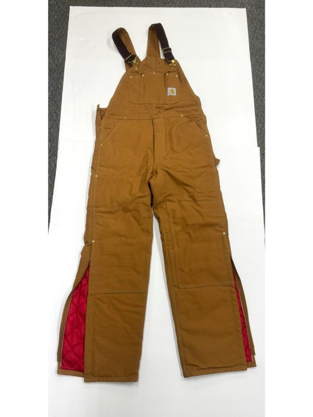 CARHARTT Brown Duck Quilt Lined Insulated Bib Overalls 36 x 32 New with tags NWT